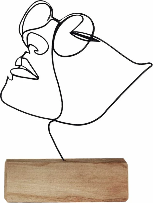 Objekt dekorativ Aberto Design, M-037, metal i zi, bazë druri, 17x31x3.5cm