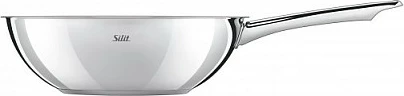 Wok Silit 28cm Wuhan, çelik inox, dorezë e gjatë