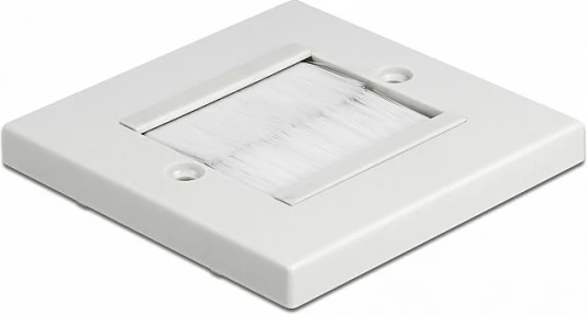 Kapak muri për menaxhim kabllosh DeLOCK 86x86 mm, me furça najloni, pa vida, i bardhë