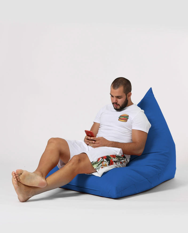 Qese e madhe për ulje në kopsht, ngjyrë kaltër, Atelier del Sofa, Pyramid Big Bed Pouf