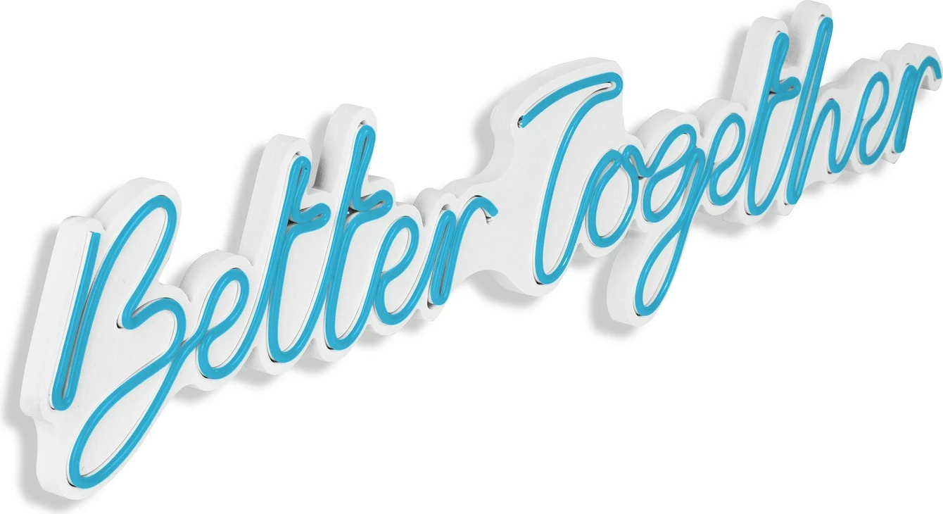 Dekor dritash LED plastike, 'Better Together', ngjyrë e kaltër