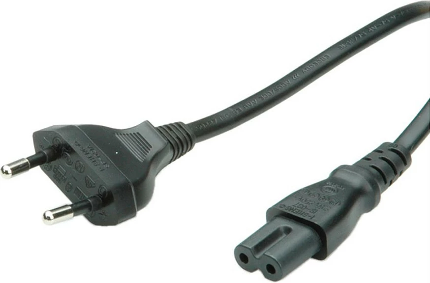 Kabllo rryme VALUE 19992089, 1 m, CEE7/16 në IEC 320, 250 V/2.5 A, e zezë