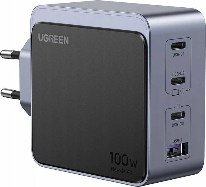 Karikues Ugreen Nexode Air 35043 100W 3x USB-C + 1x USB-A, pa kabllo, gri