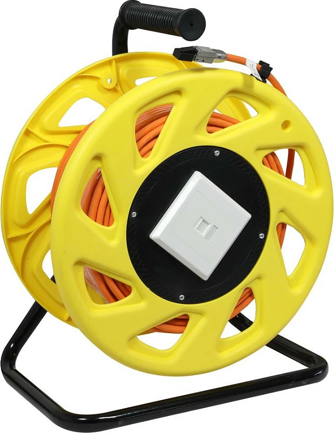Kabel rrjeti në tambur Synergy21 CAT6A 50m, RJ45, LSZH, verdhë/portokalli