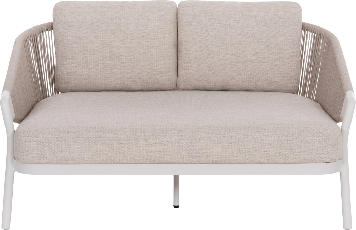 Daybed dopio XANTION, alumin i bardhë, litar, stof OLEFIN, 157x147x88cm