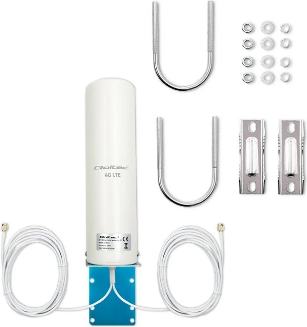 Antenë Qoltec 57044 4G LTE, 5dBi, omnidireksionale, për jashtë, Çelik