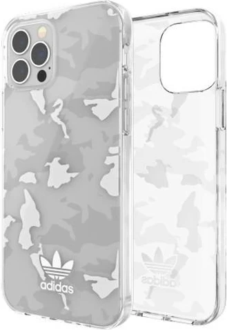 Mbështjellës Adidas OR SnapCase Camo për iPhone 12/12 Pro, transparent/bardhë