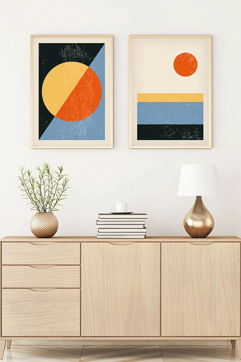 Pikturë dekorative me kornizë MDF (2 copë), Wallity, Huhu11, 30x40cm