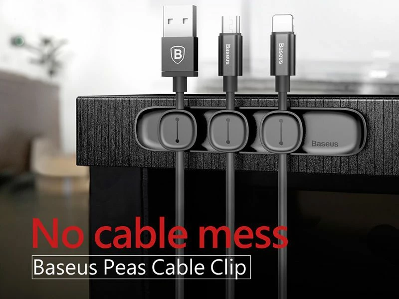 Organizues kabllosh Baseus Peas magnetik, 1 copë, i zi