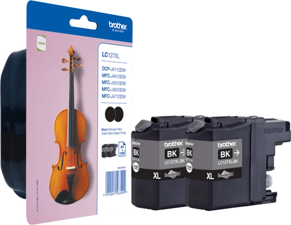 Kartrixh boje Brother LC127XLBKBP2 XL, e zezë, paketë dyshe