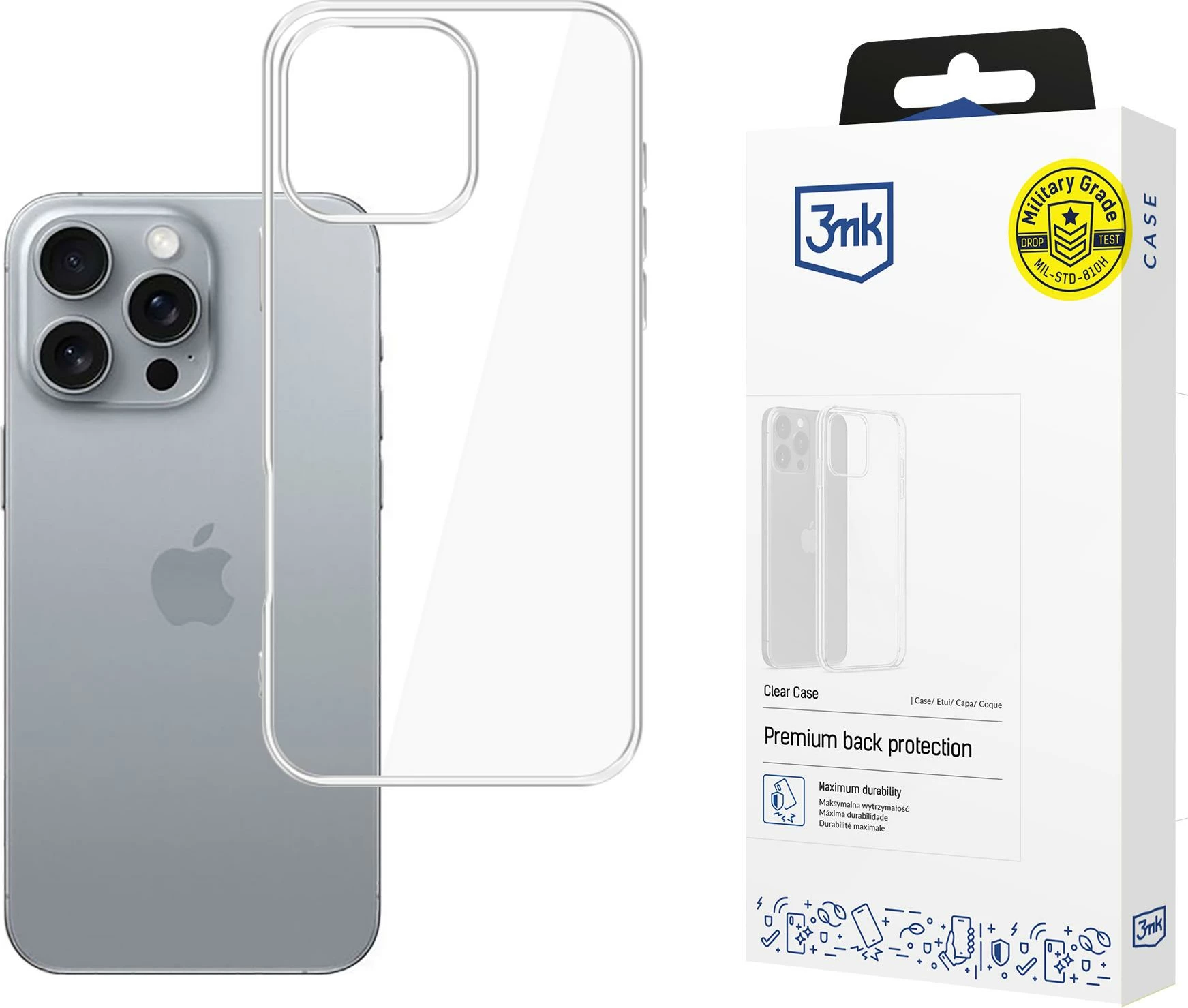 Mbështjellës 3mk Clear Case për iPhone 16 Pro Max, transparent
