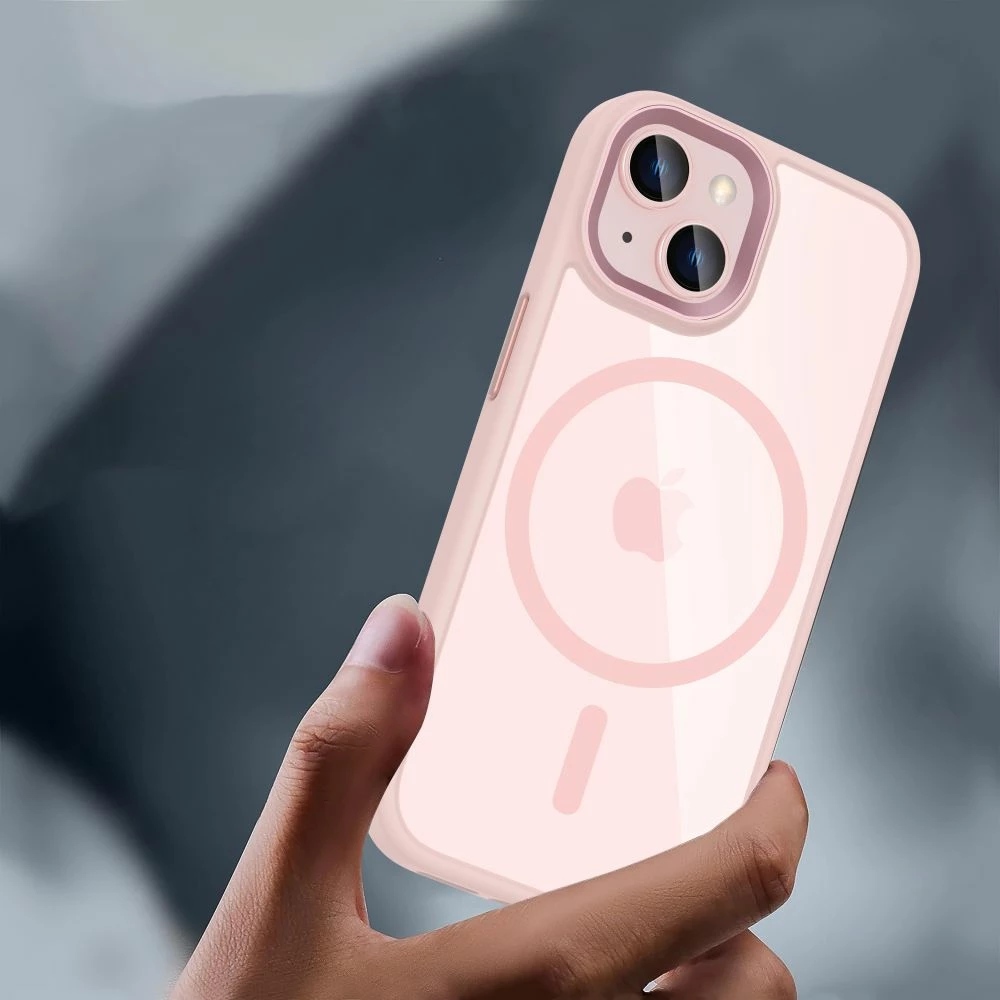 Mbështjellës Tech-Protect MagMat MagSafe për iPhone 15, Transparent Rozë
