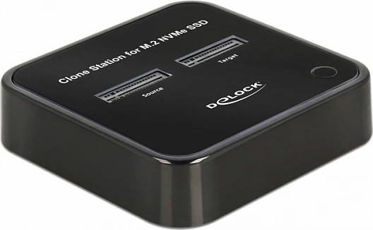 Docking station DeLOCK për 2x M.2 NVMe SSD me klonim, USB-C 10 Gbit/s, e zezë