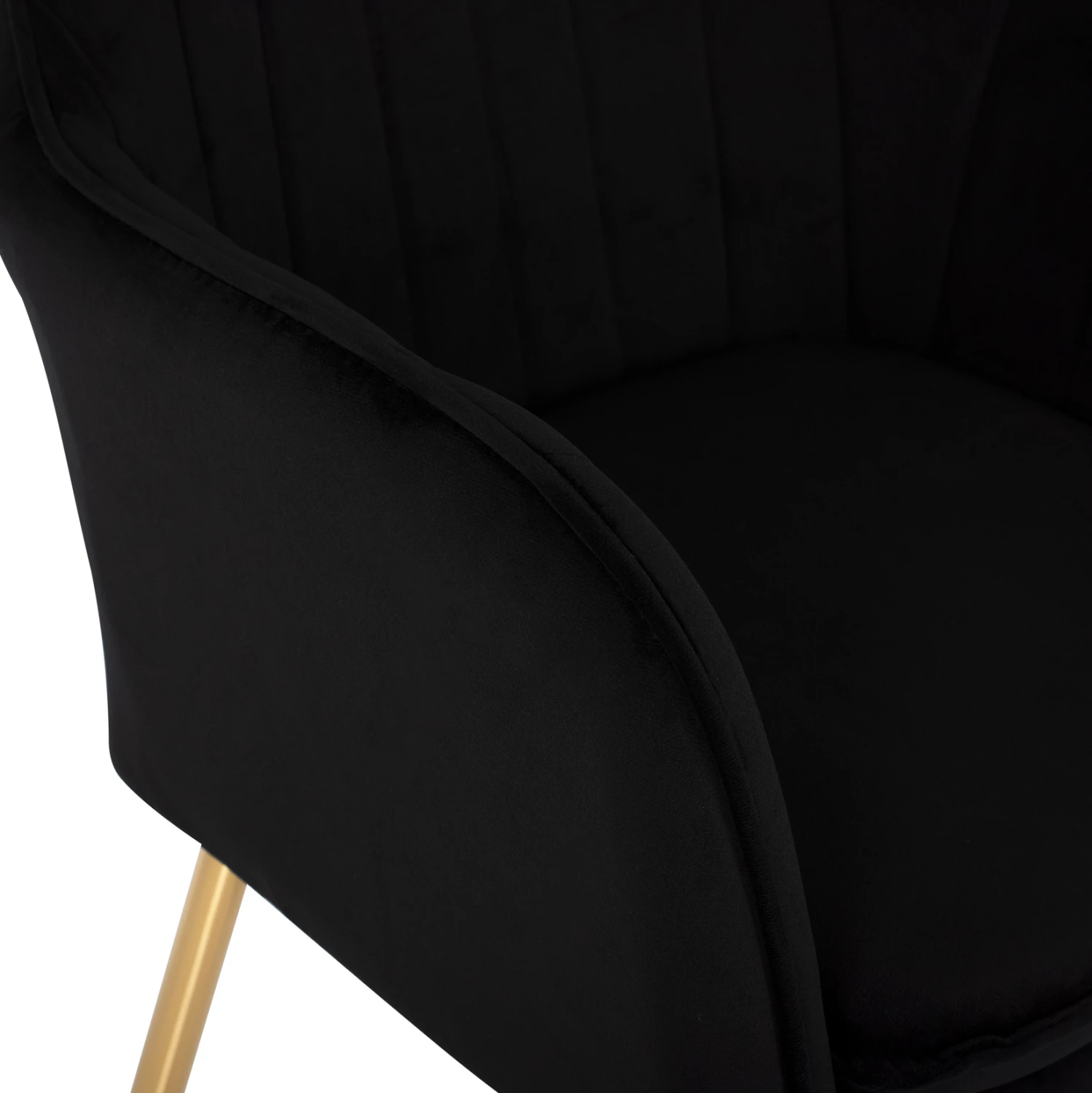 Karrige SAWYER FH8523.04 kadife e zezë dhe këmbë të arta 55Χ60Χ83Hcm, set prej 2 copash