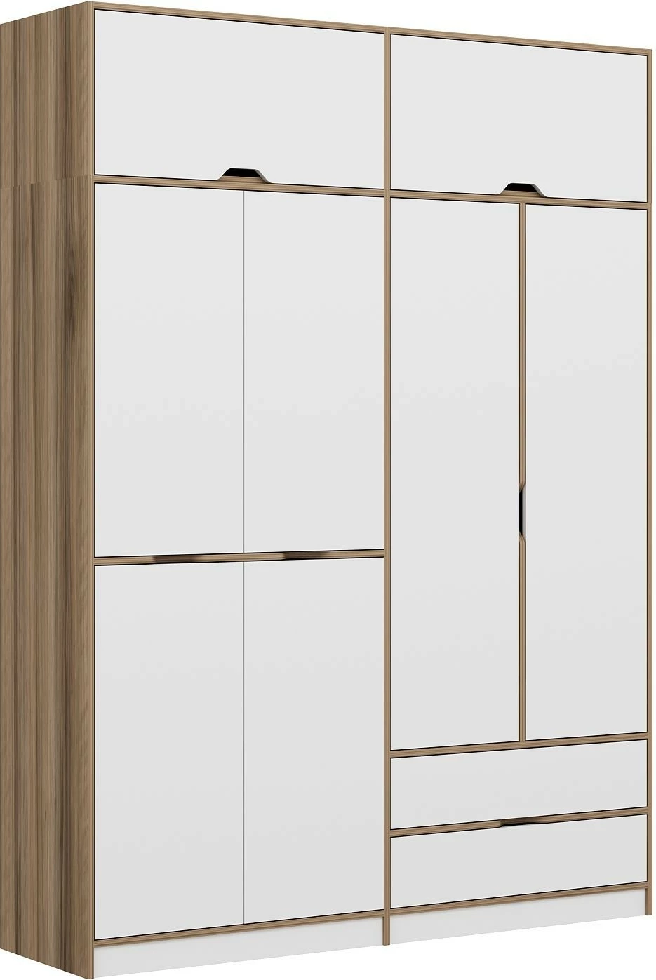 Dollap Hanah Home Elina, bardhë-dore, 185x253x52cm