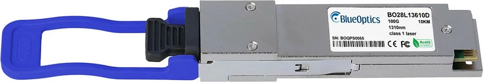 Modul transceiver QSFP28 BlueOptics BO28L13610D, 100G LR4, 1310nm, 10km, gri/blu