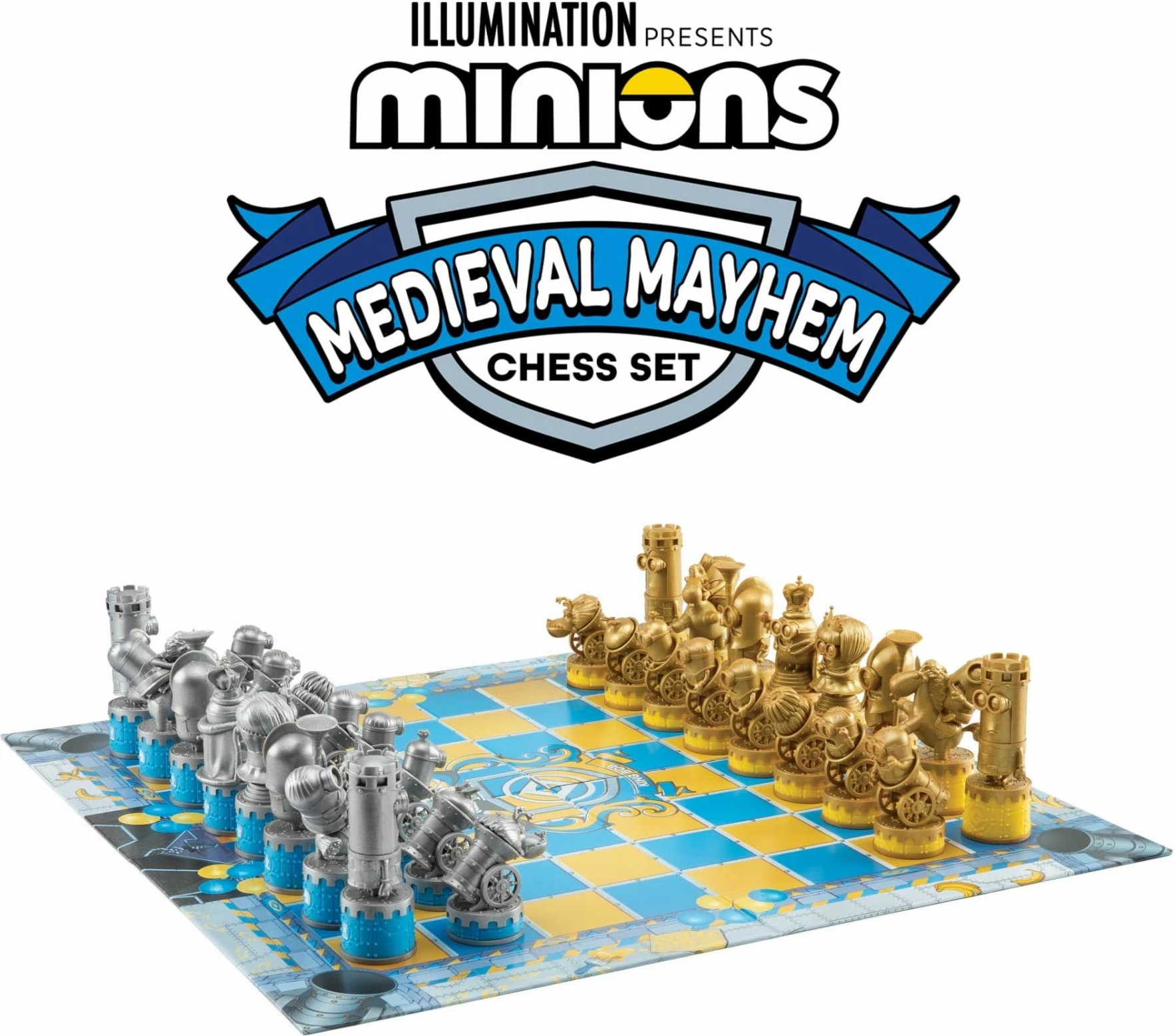 Set shahu NOBLE COLLECTION Minions Medieval Mayhem, 32 figura, tabelë 47x47 cm