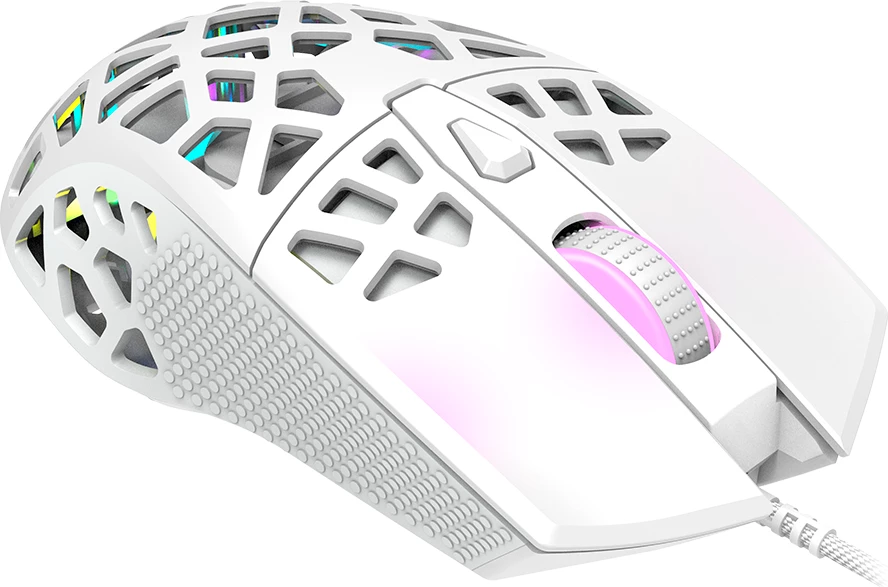 Maus gaming CANYON Puncher GM-20 12000 DPI, RGB, me kabllo, 7 butona, i bardhë