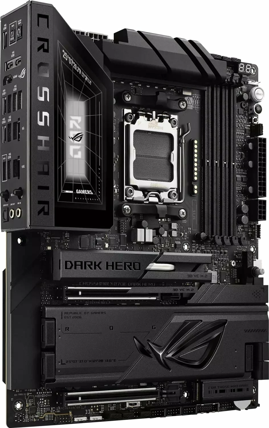 Pllakë amë Asus ROG Crosshair X870E Dark Hero, ATX, DDR5 deri 256GB, WiFi 7/Bluetooth, e zezë