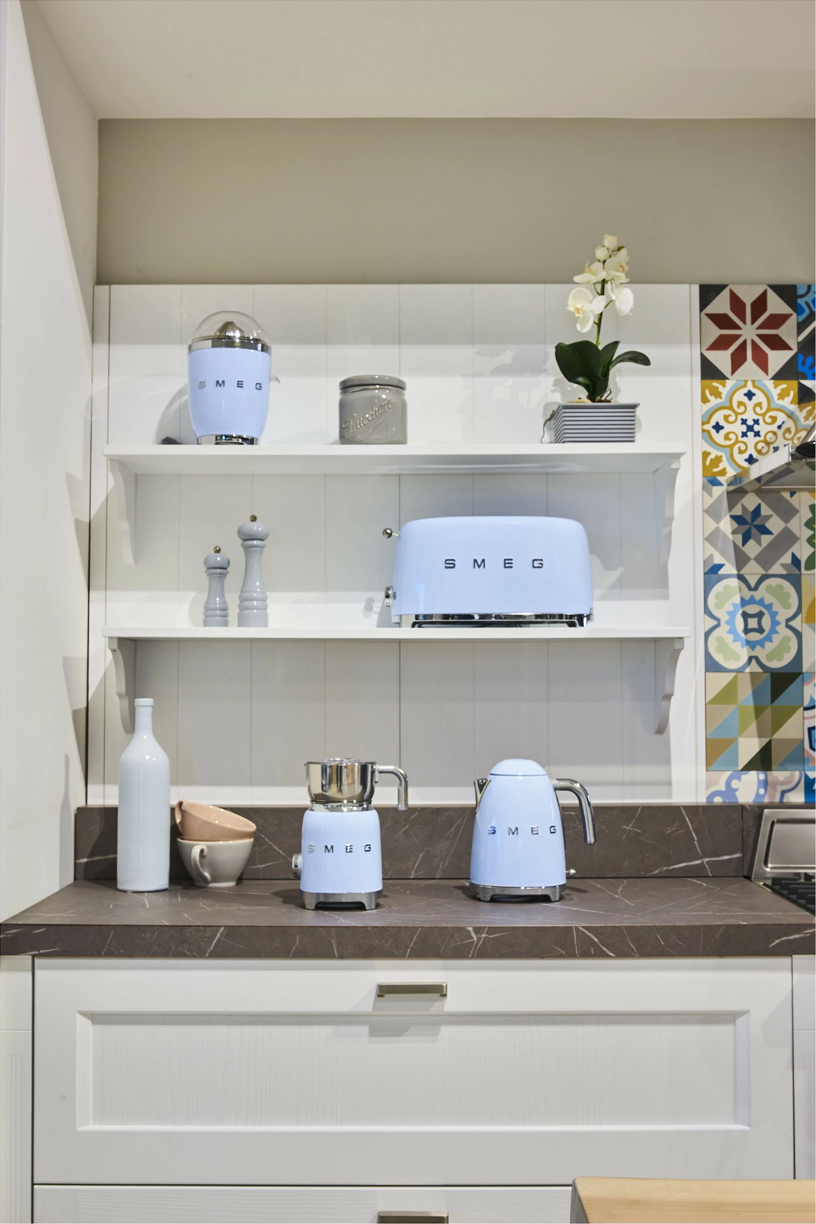 Ibrik elektrik SMEG KLF03PBEU, 1.7L, 2400W, pastel blu