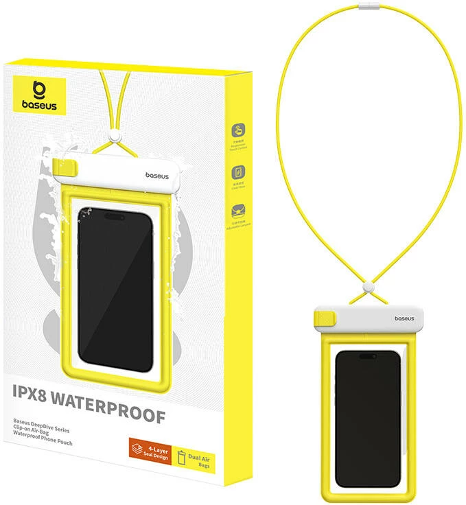 Mbështjellës Baseus DeepDive për celular, IPX8, i bardhë