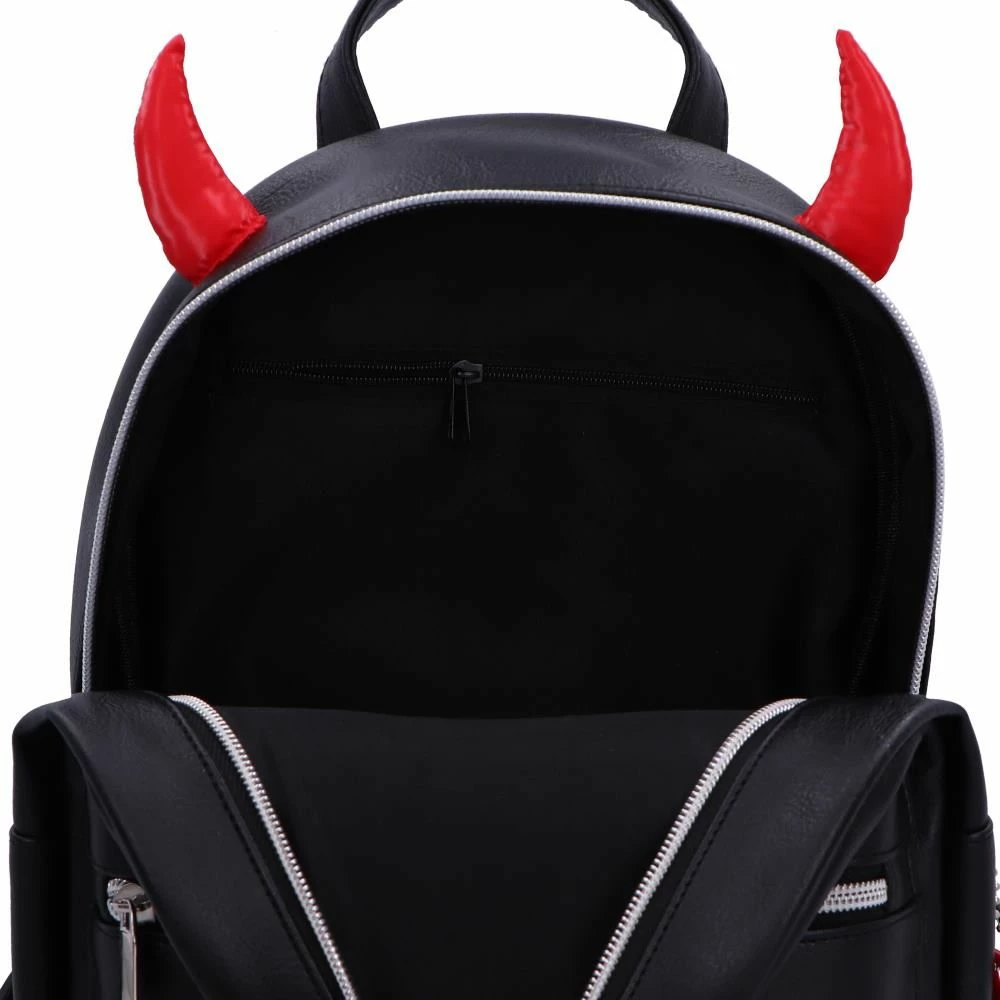 Çantë shpine Nemesis Now AC/DC, 31 cm, PU, me brirë djalli, e zezë