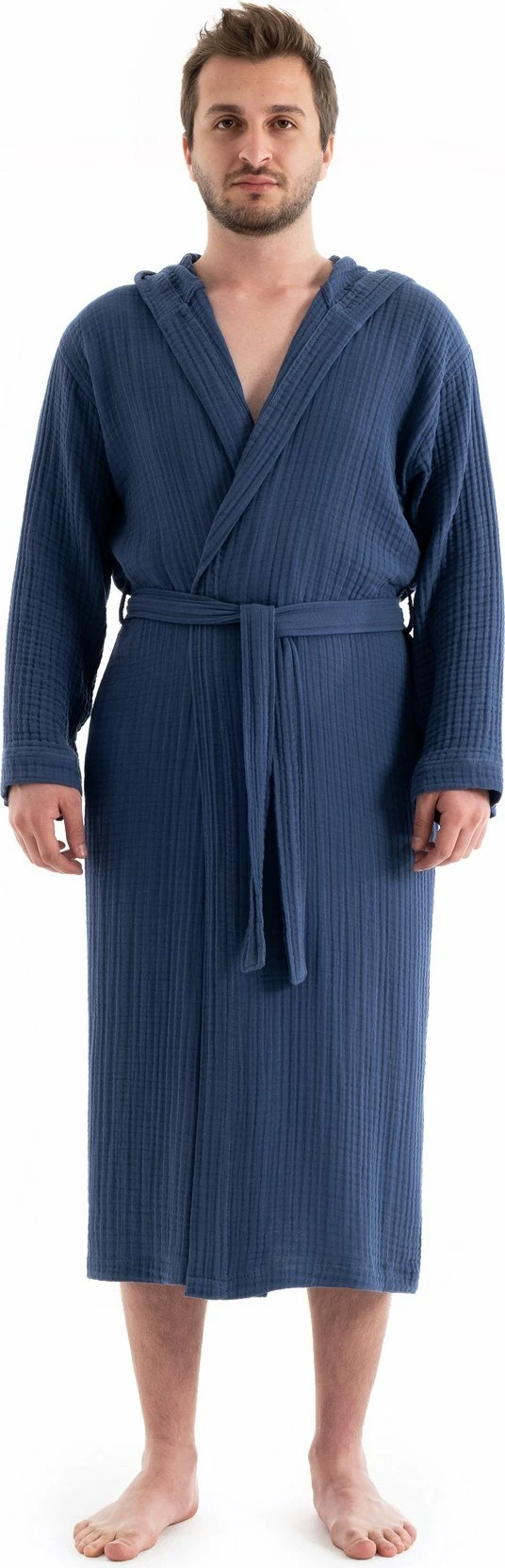 Rrobdeshambrë uniseks Mijölnir, muslin, ngjyrë e kaltër e errët