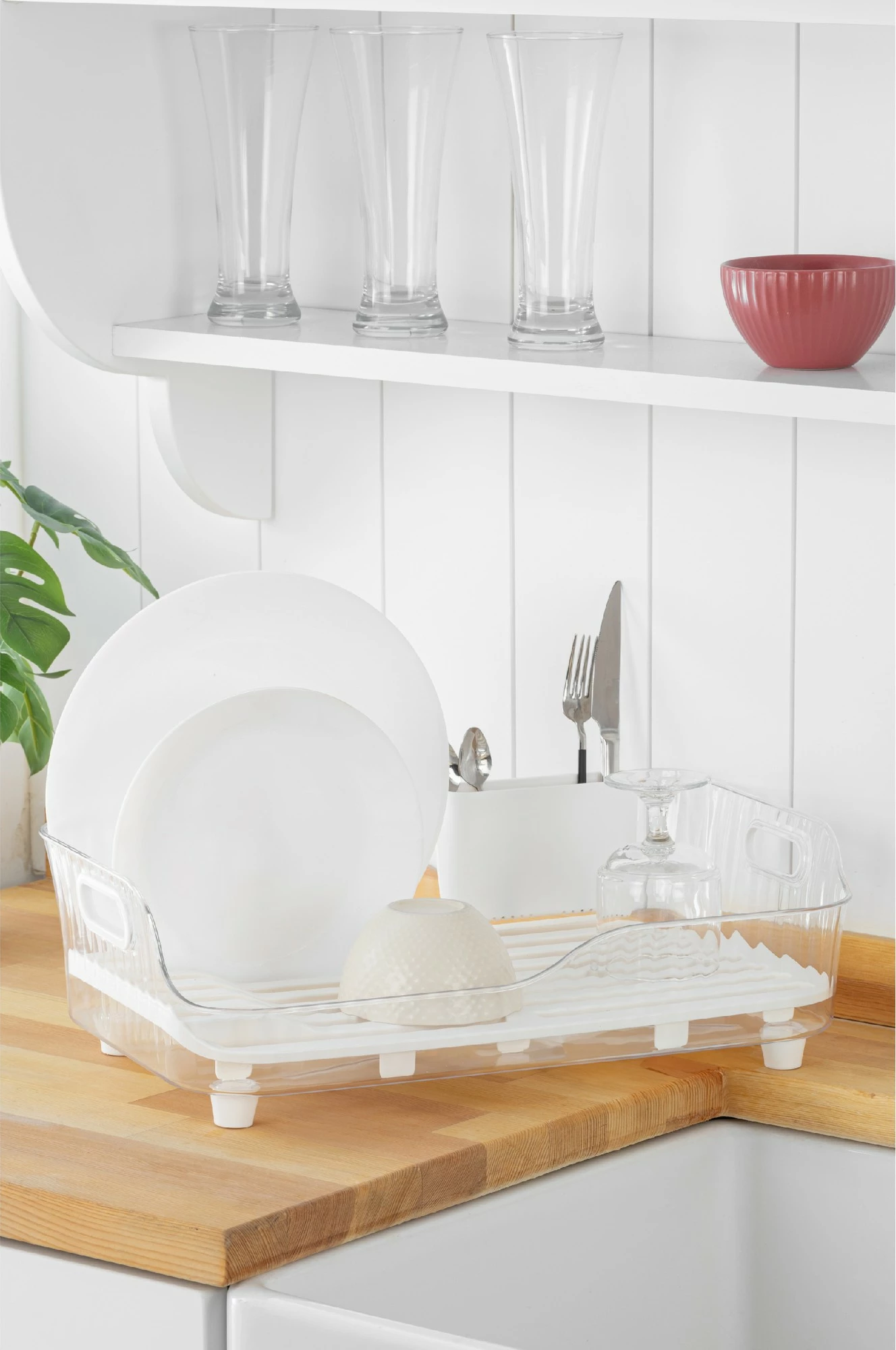 Rrack për enë, plastikë transparente, Hermia, AKL-060S, 27x43x12cm