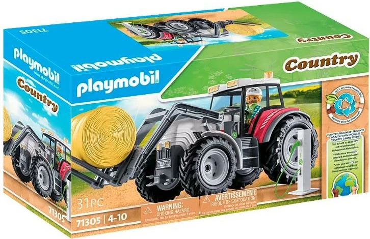 Set lodrash Playmobil Country 71305, traktor i madh me figurina dhe aksesorë, plastikë