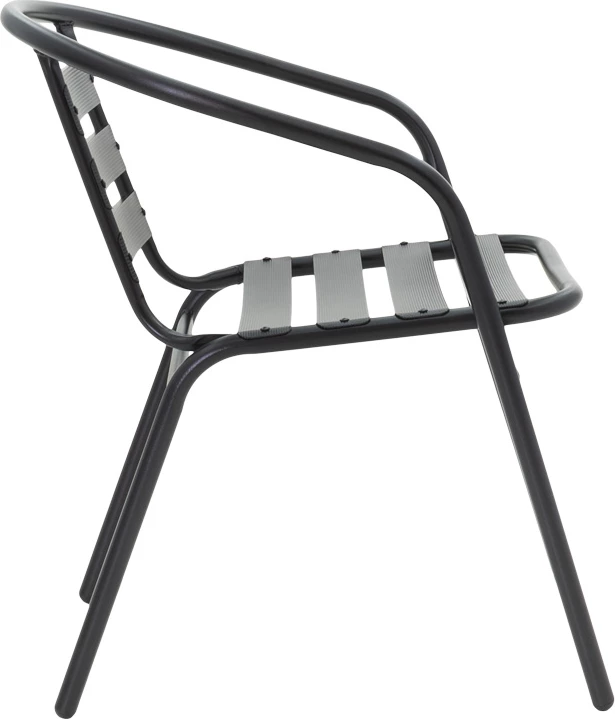 Tavolinë me karrige Vergo-Tade, metalike, e zezë, Φ60x70cm