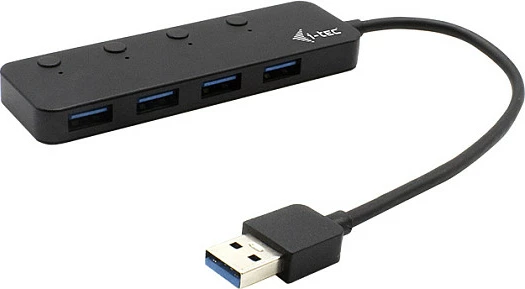 USB hub I-Tec 4 porta, USB 3.0, metal, zi