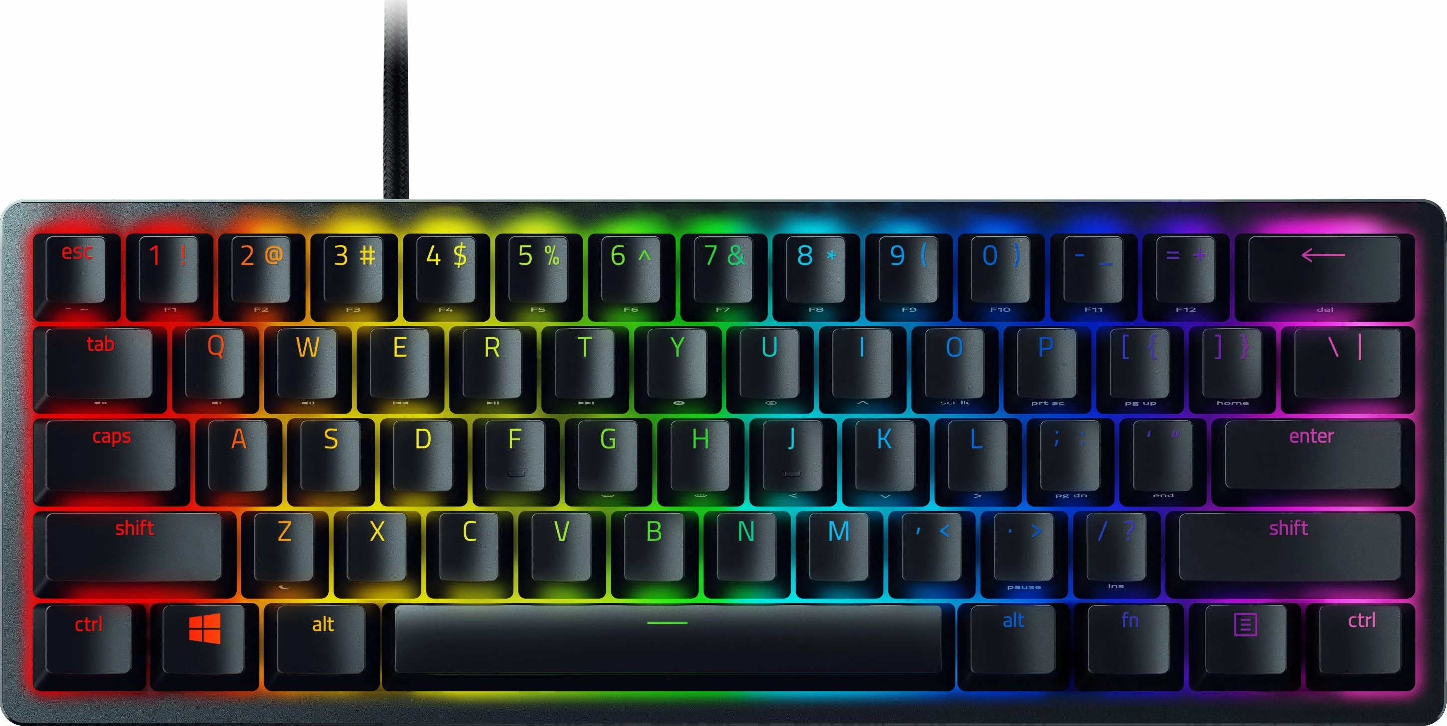 Tastierë gaming Razer Huntsman Mini RZ03-03390200-R3M1 60% mekanike Linear Optical Red, RGB, US layout, me kabllo Type-C, e zezë