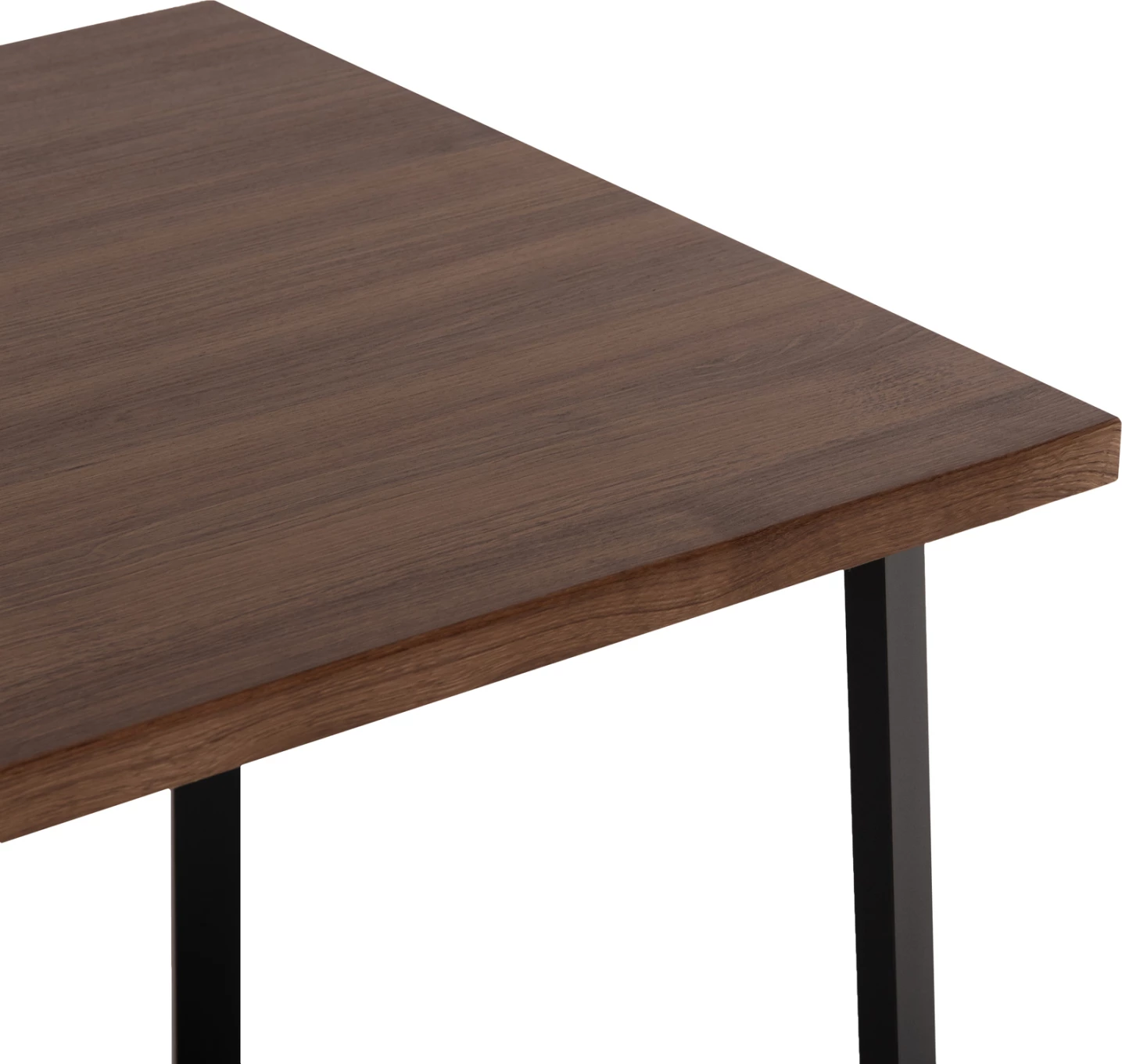 Tavolinë ngrënie JAY, ngjyrë arre, këmbë metalike të zeza, 120x70x76H cm