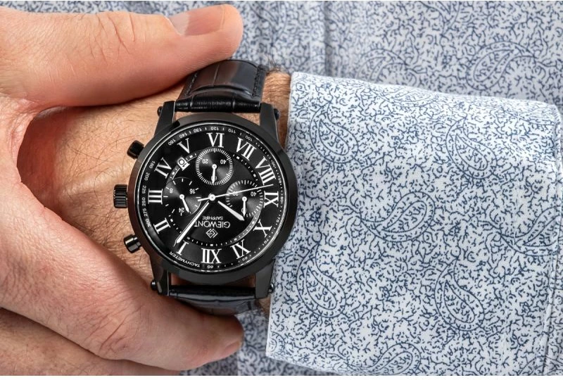 Orë dore meshkuj Giewont GW6260-A3, e zezë