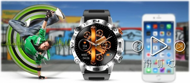 Smartwatch Gravity për meshkuj, e zezë