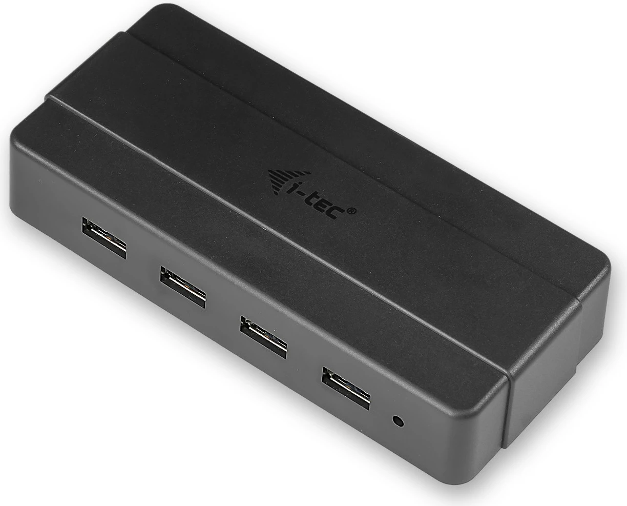 HUB USB I-Tec 4 porta, USB 3.0, me adapter rryme, i zi