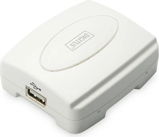 Server printimi Digitus DN-13003-2, 1x USB 2.0, 1x RJ45, i bardhë
