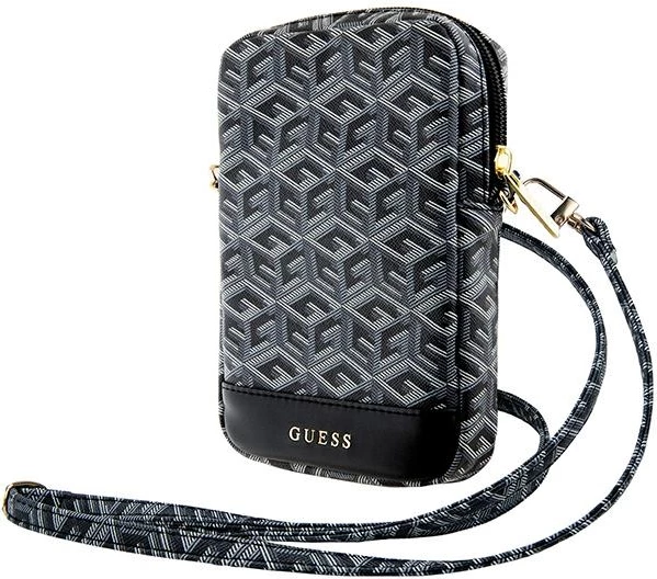 Çantë për celular Guess Zip GCube Bottom Stripe, e zezë