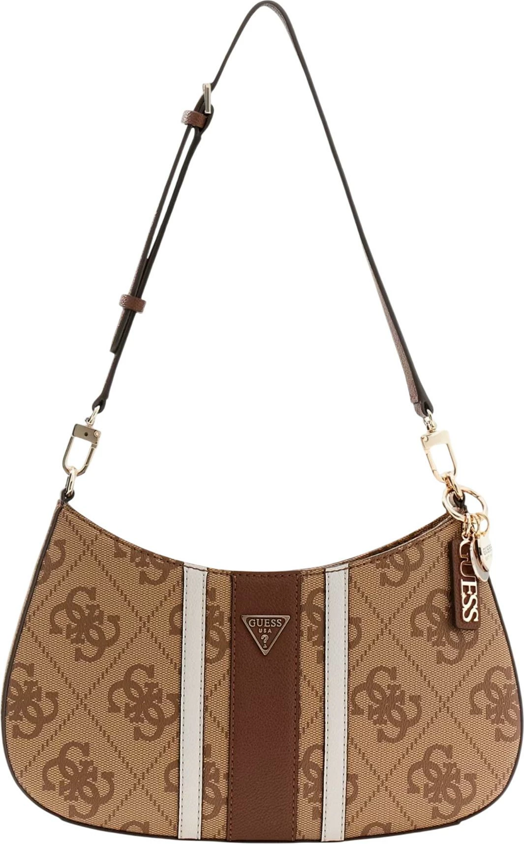 Çantë krahu për femra Guess ELSIE HWSS96 72180, e bardhë-kafe
