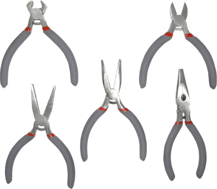 Set pincash mini PROLINE 28745 120 mm, 5 copë, gri/kuqe