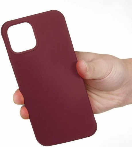 Mbështjellës ONASI 13392 Liquid Silicone për iPhone 13 Pro Max, e kuqe bordo