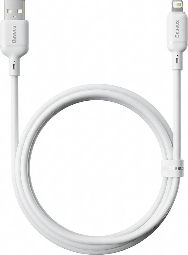Kabllo karikimi Baseus Silky Series USB-A në Lightning, 2.4A, 2m, e bardhë