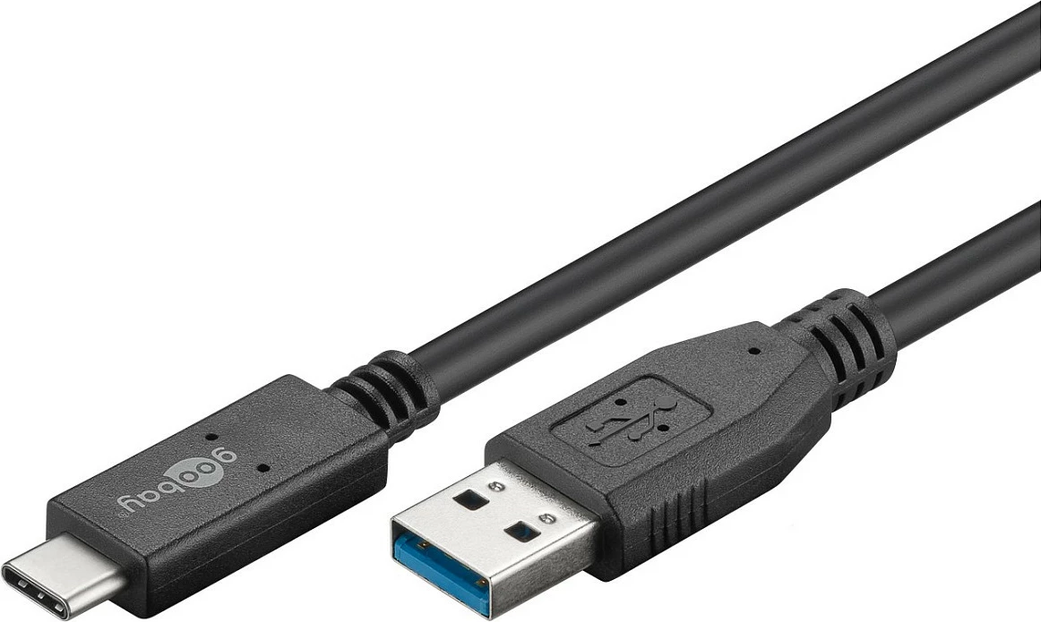 Kabllo USB Goobay USB 3.2 Gen 2, USB-A në USB-C, 0.5 m, 60 W, e zezë