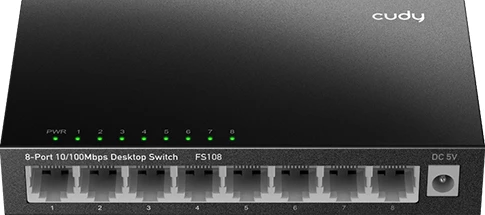 Switch Cudy FS108, 8 porta, Fast Ethernet, kasë metalike, i zi