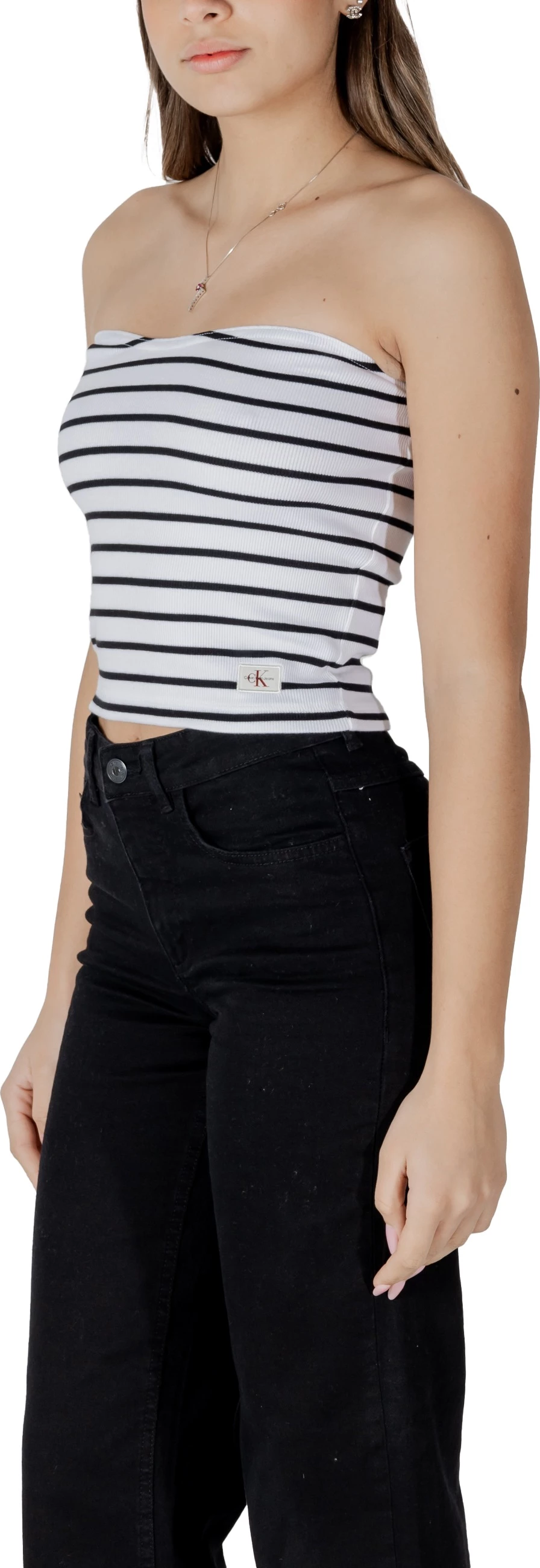 Maicë për femra Calvin Klein Jeans WOVEN LABEL RIB J20J225310, e bardhë [Madhësia: M]