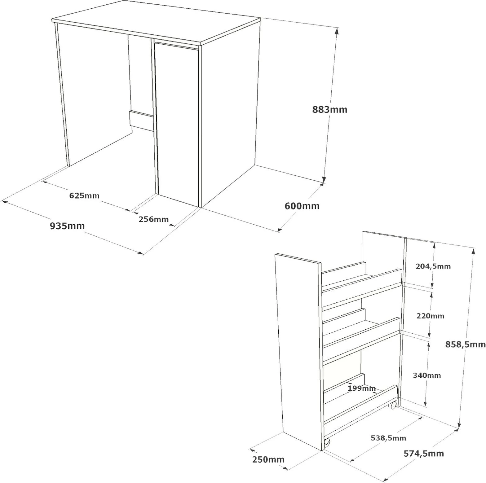 Dollap banjoje Hanah Home, Sa1-W, ngjyrë e bardhë