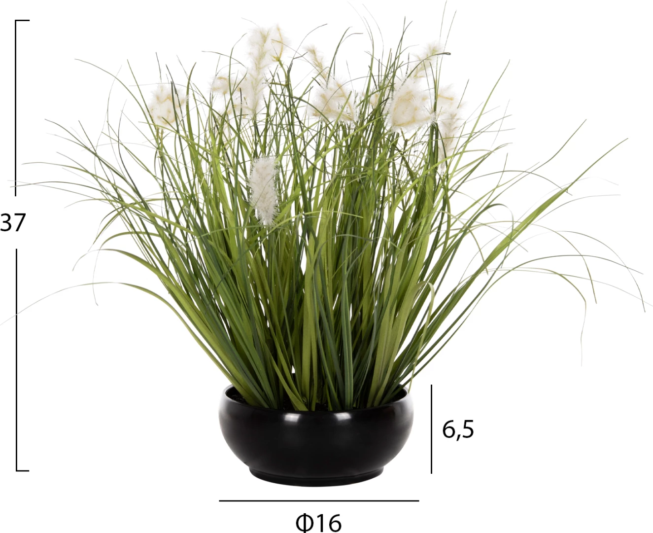 Bimë sintetike dekorative në vazo FH4027, bar, 37H cm