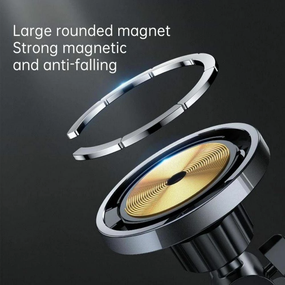 Mbajtës magnetik për celular Joyroom JR-ZS240, MagSafe, karikim wireless 15W, për grilë ventilimi, 360°, i zi/argjend, set me kabllo Type-C