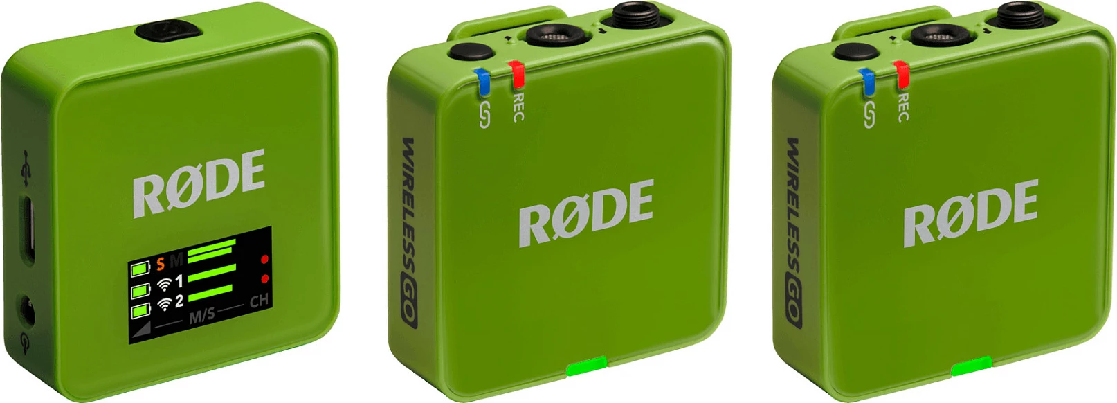 Mikrofon pa tela RØDE Wireless GO, 2x transmetues + 1x marrës, 260 m, 3.5 mm, gjelbër