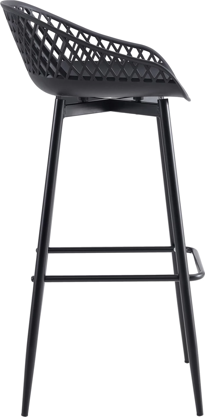 Karrige për bar FH8686.12, polipropilen dhe këmbë metali të zeza, 45x45x97H cm, set prej 2 copë